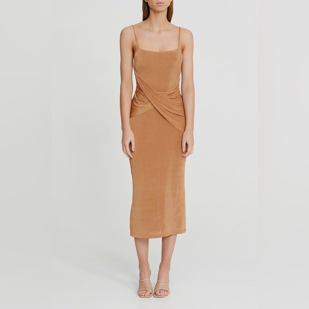 Significant Other Evelyn Sleeveless Midi Dress In Sand 6